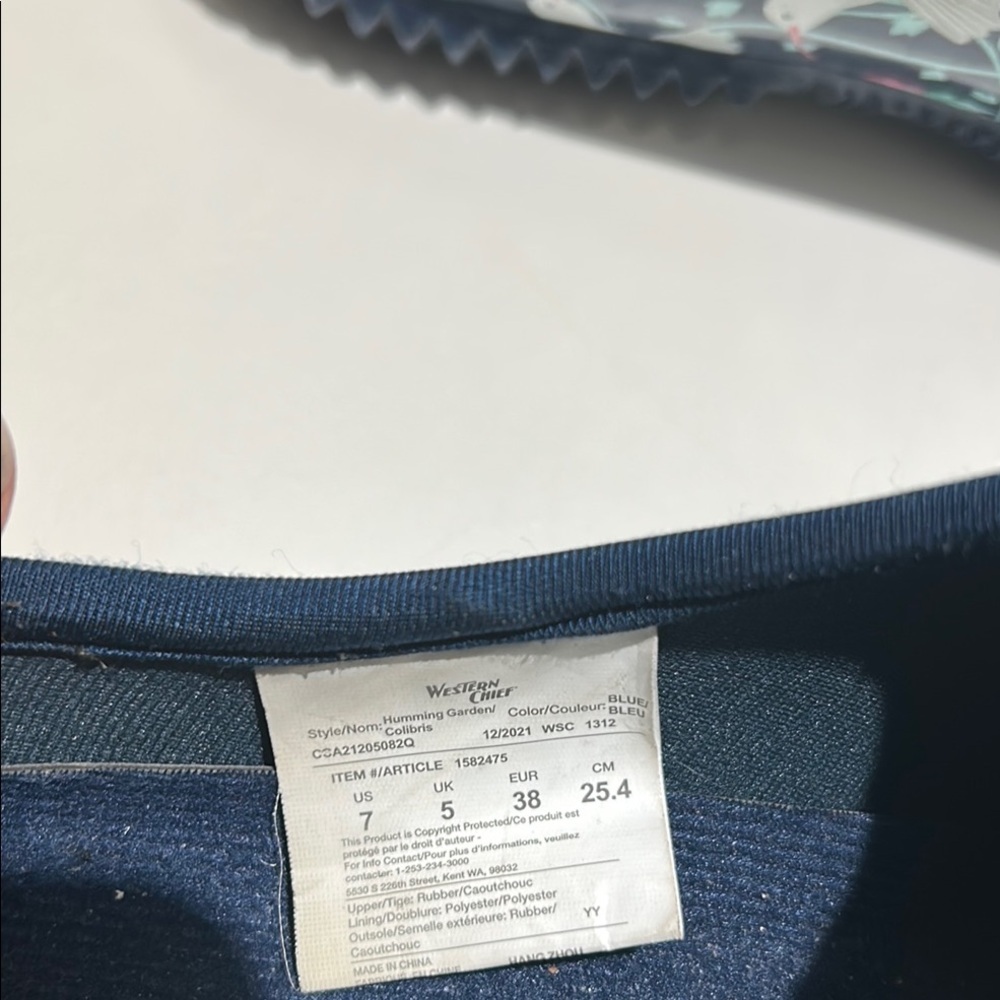 Western Chief Blue and Pink Winter & Rain Boots Floral Design - Picture 6 of 6